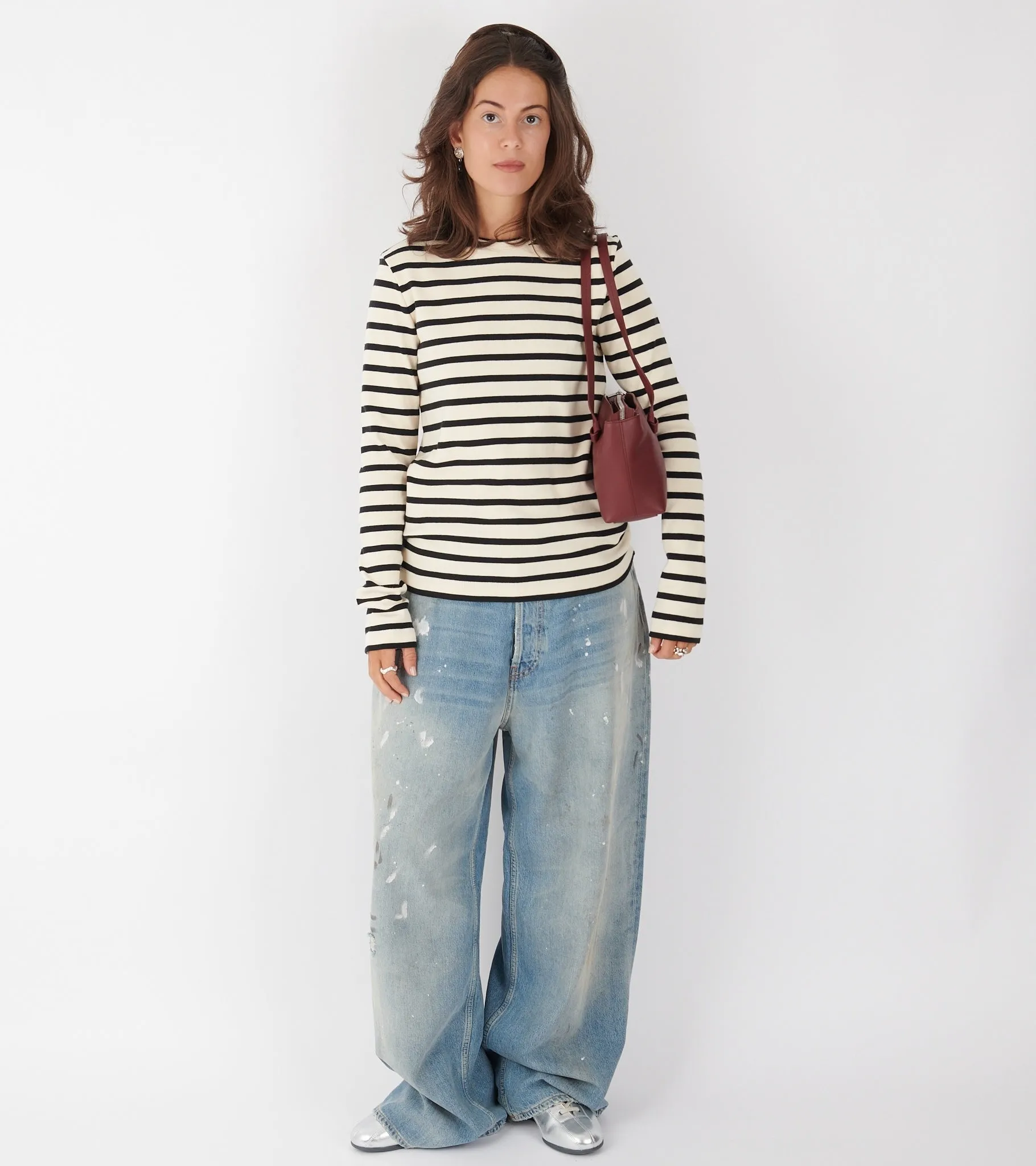 Ribbed Cotton Jersey Stripe L/S T-shirt Bluejay sold by Dr. Adams product image thumbnail 2