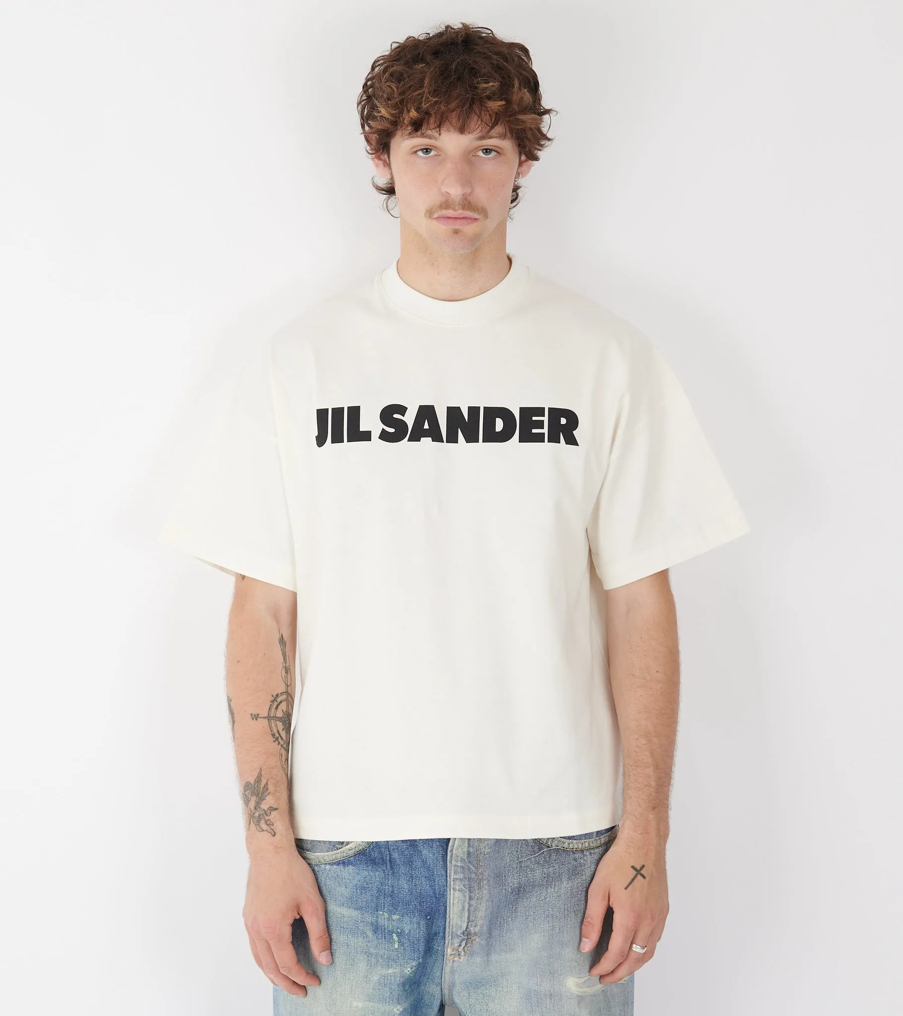 Stiff Lightweight Cotton Jersey Logo T-shirt Porcelain sold by Dr. Adams product image thumbnail 2