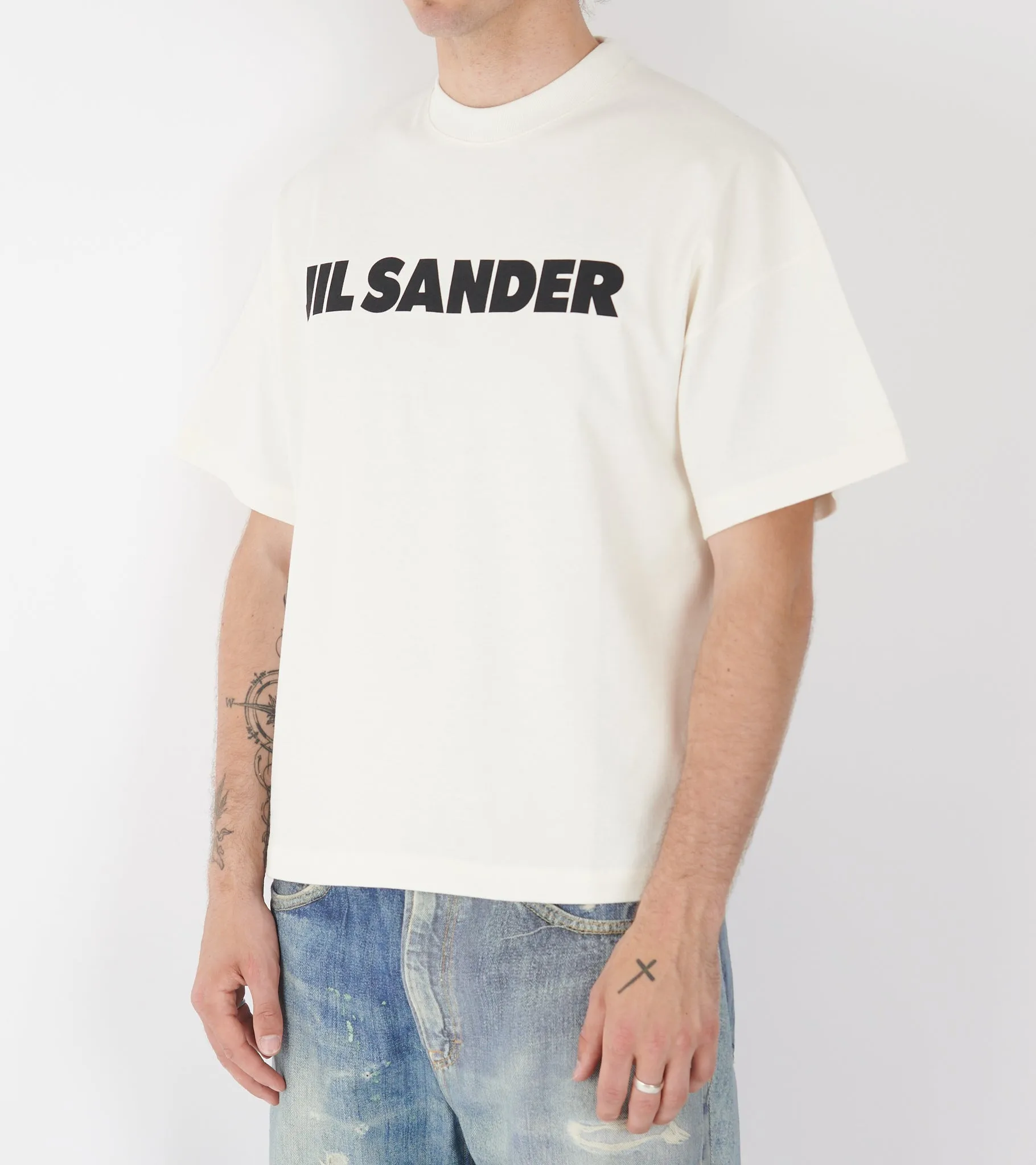 Stiff Lightweight Cotton Jersey Logo T-shirt Porcelain sold by Dr. Adams product image thumbnail 3