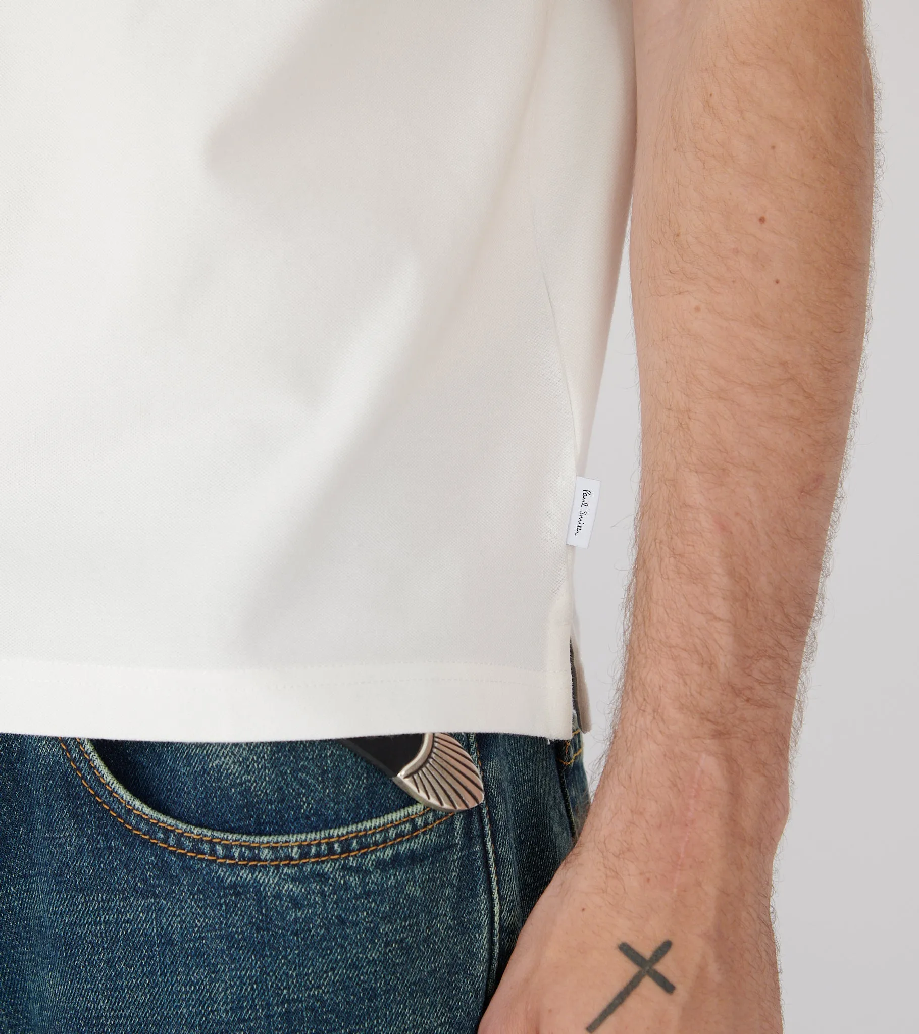 S/S Button Front Polo White sold by Dr. Adams product image thumbnail 5