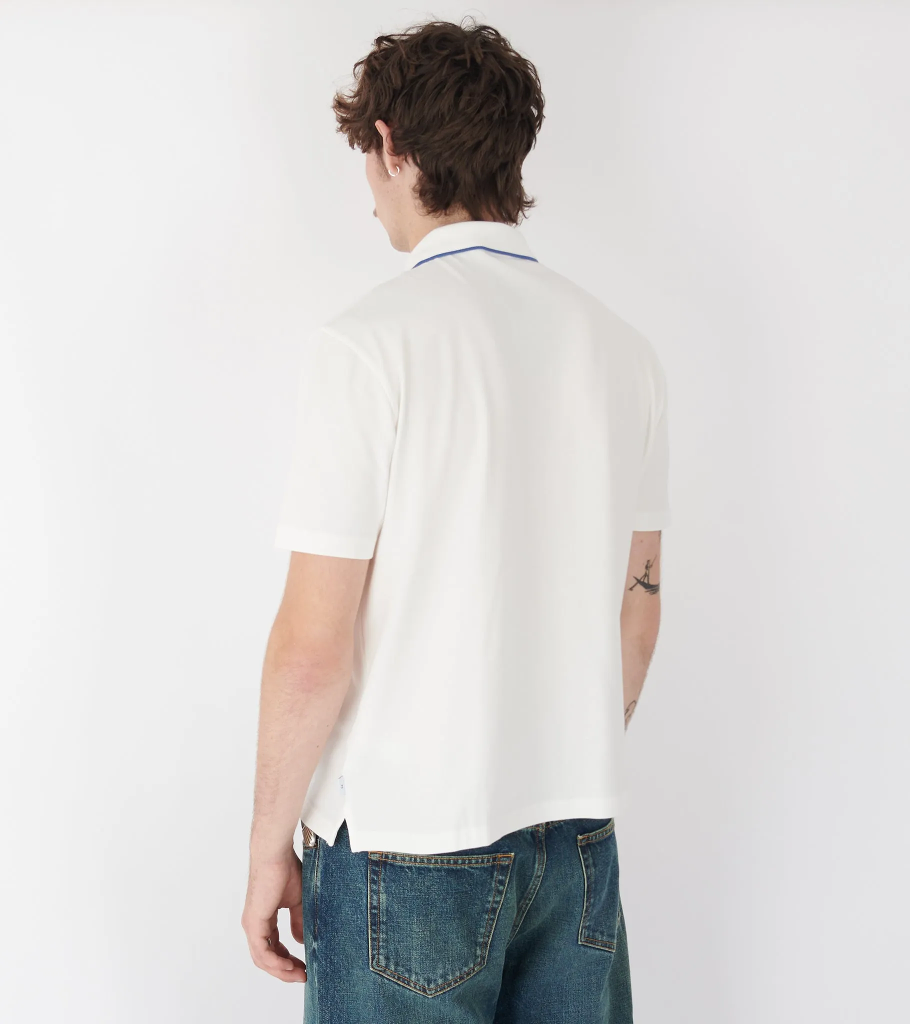 S/S Button Front Polo White sold by Dr. Adams product image thumbnail 4