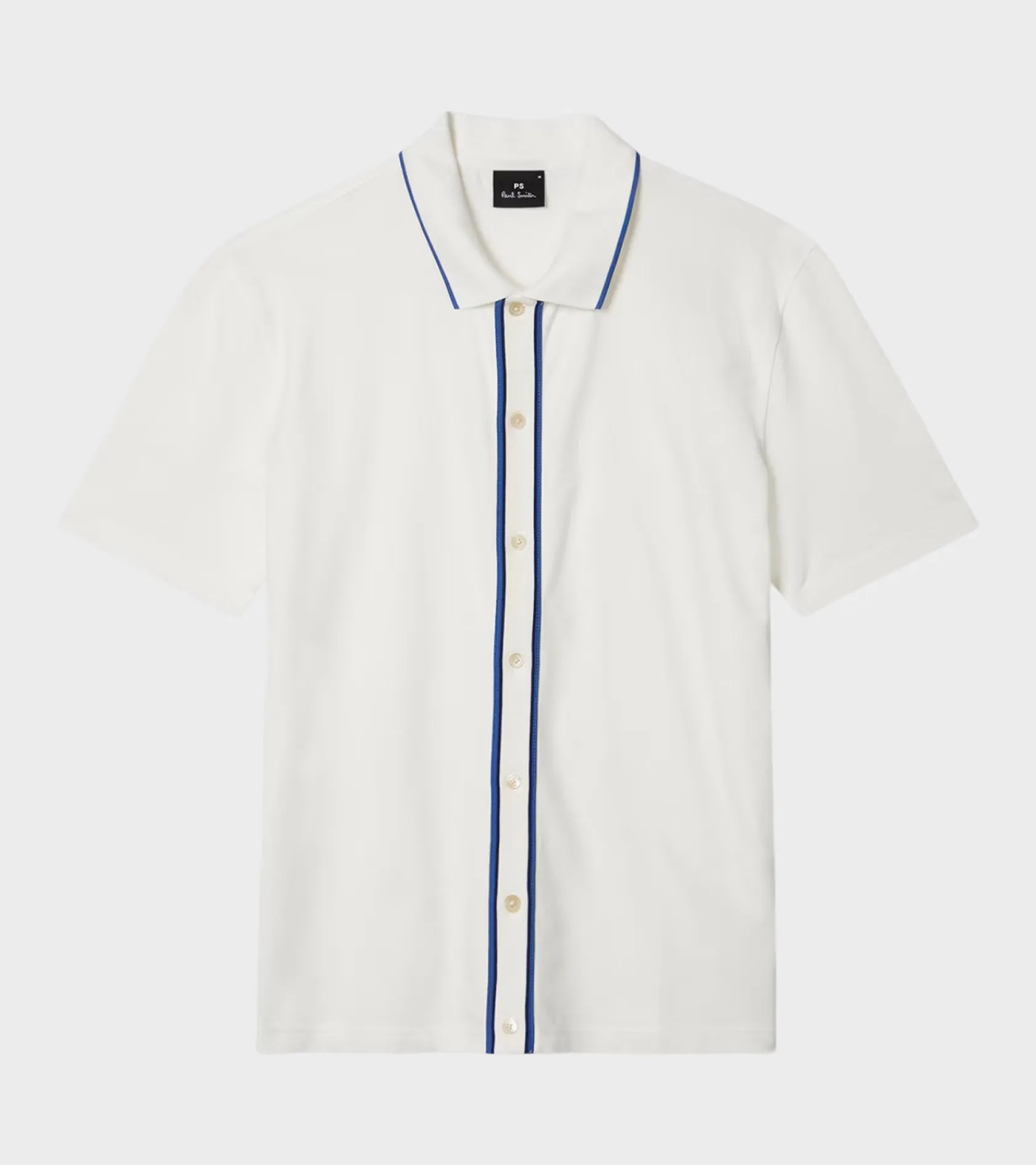 S/S Button Front Polo White sold by Dr. Adams