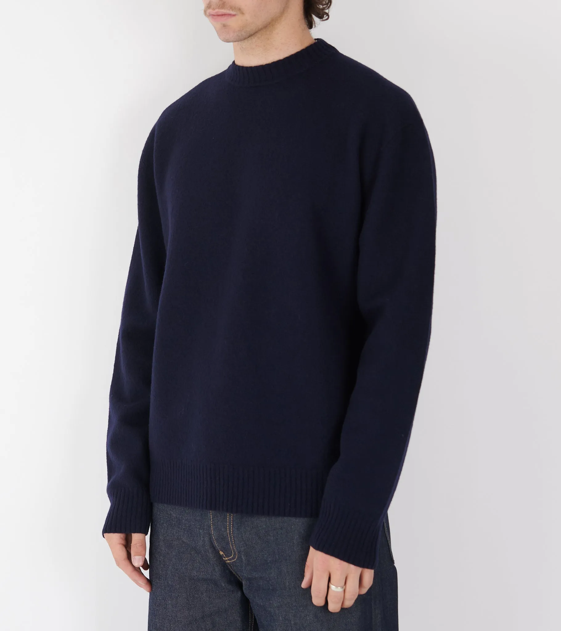 Lightweight Merino Boiled Wool Jumper Navy sold by Dr. Adams product image thumbnail 3