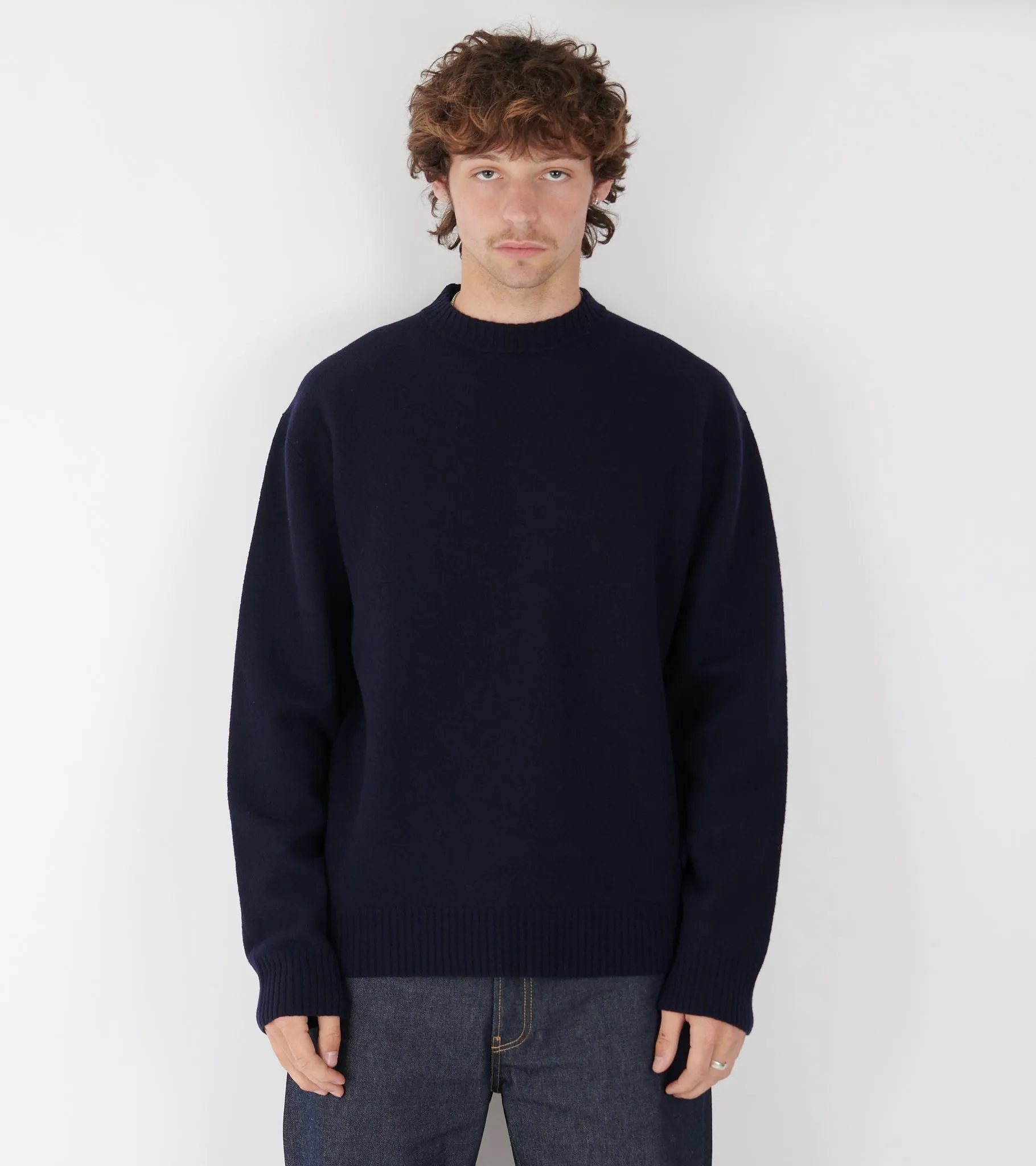 Lightweight Merino Boiled Wool Jumper Navy sold by Dr. Adams product image thumbnail 2