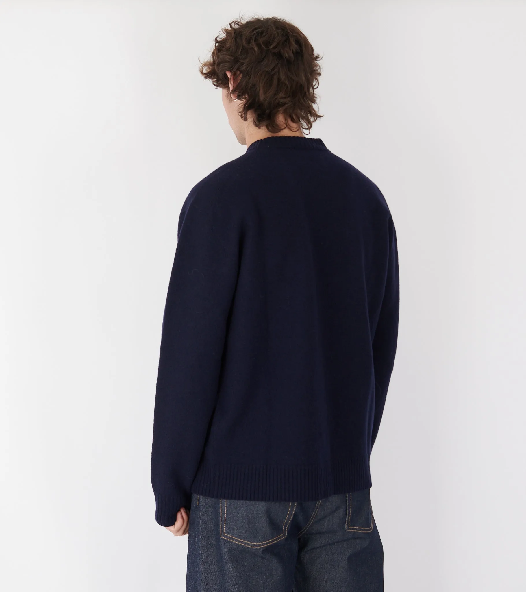 Lightweight Merino Boiled Wool Jumper Navy sold by Dr. Adams product image thumbnail 5