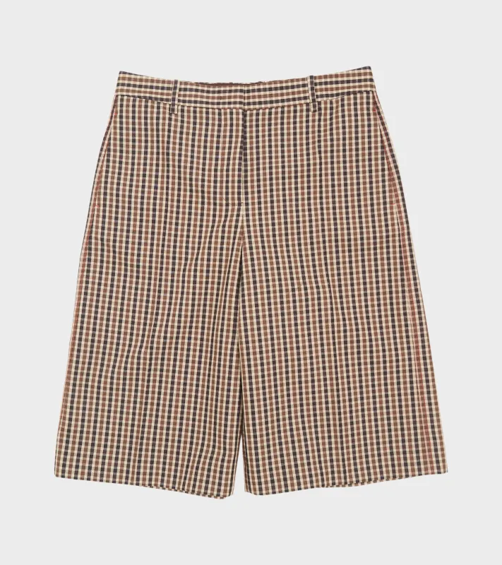 Micro Check Dry Wool Canvas Trouser Brown sold by Dr. Adams