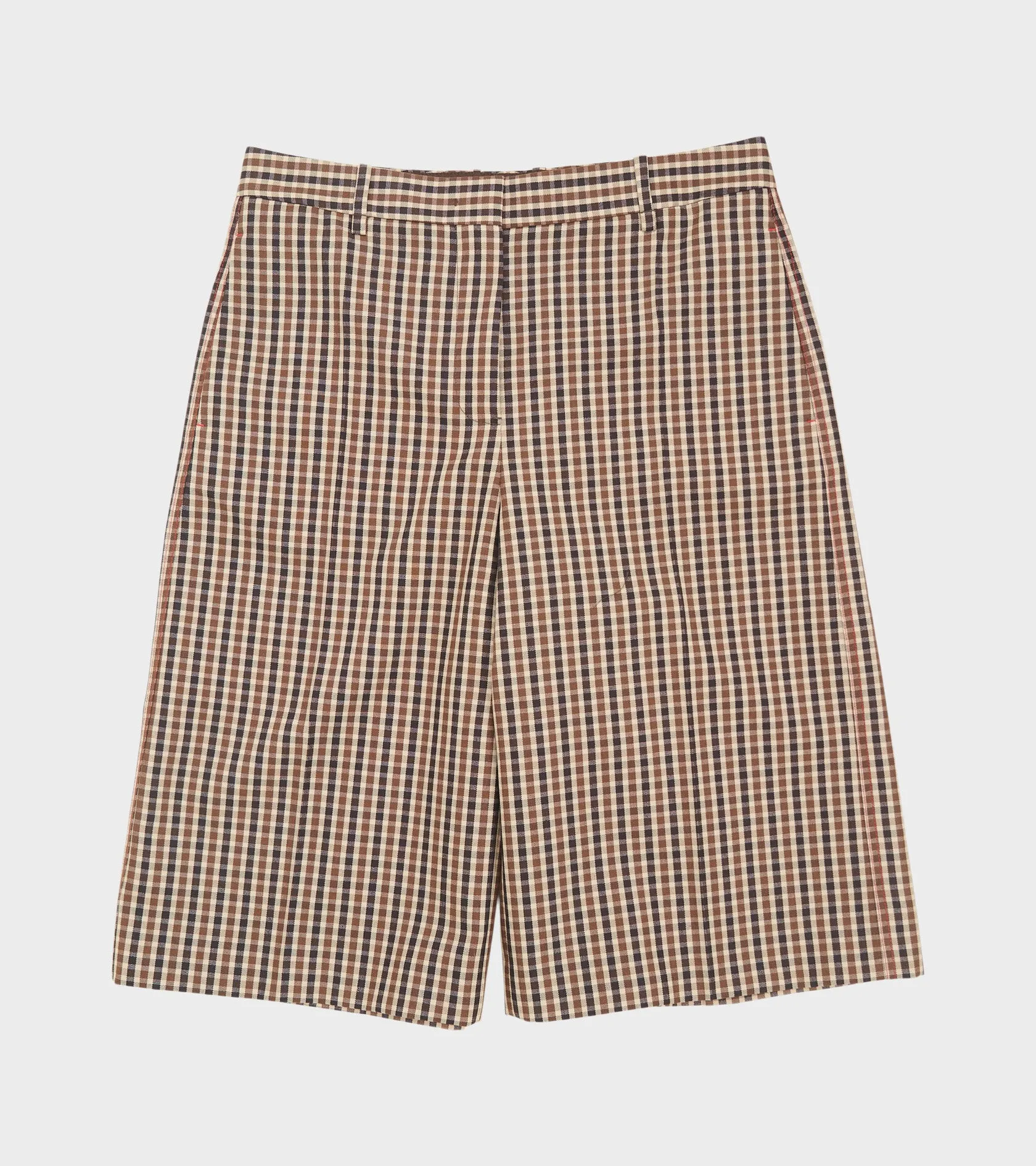 Micro Check Dry Wool Canvas Trouser Brown sold by Dr. Adams