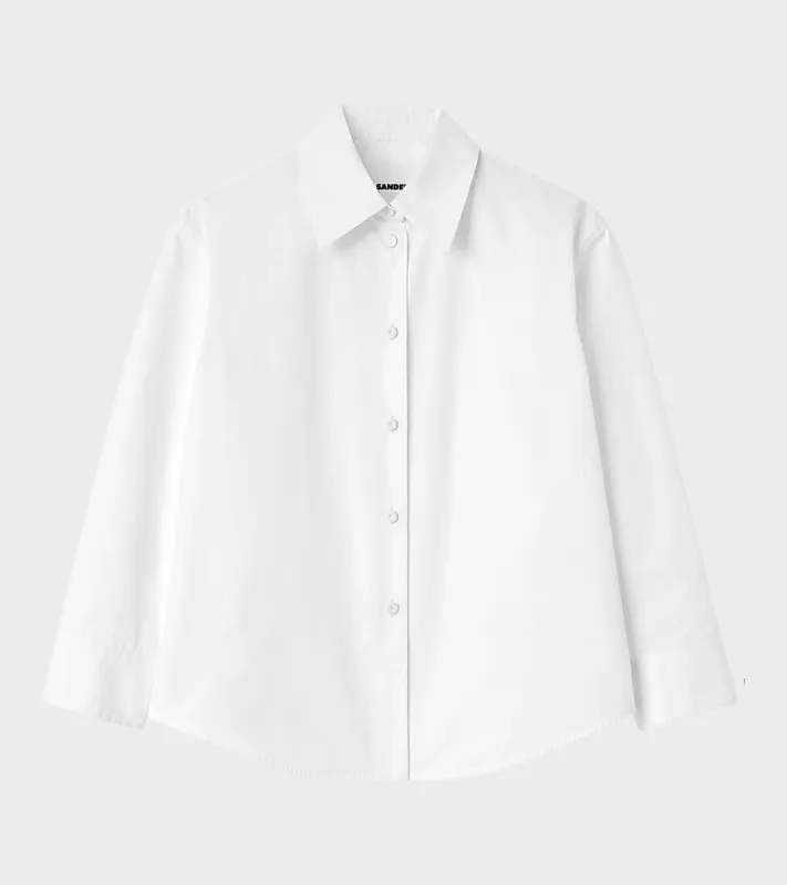 Heavy Organic Cotton Poplin Shirt White made by Jil Sander