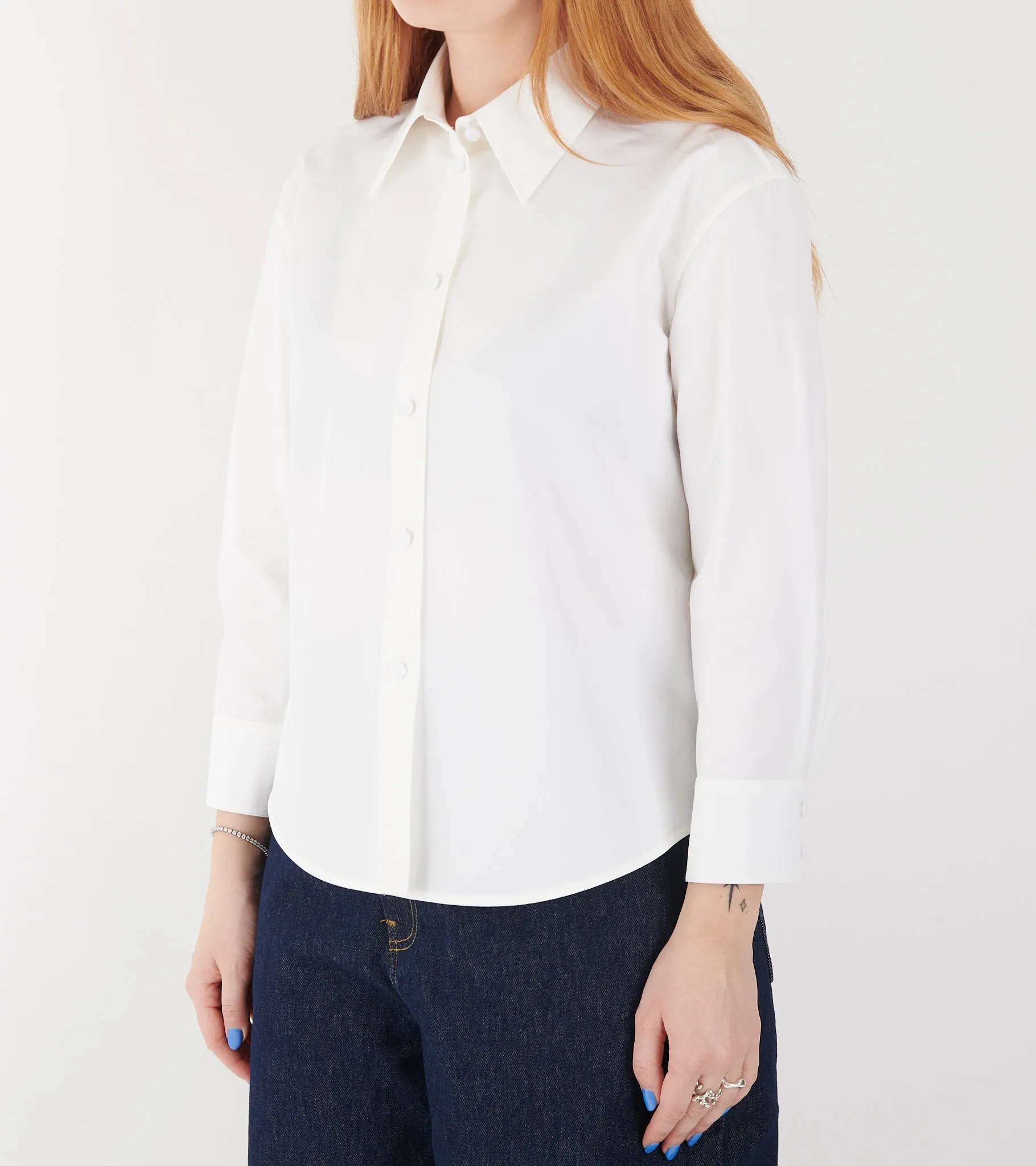 Heavy Organic Cotton Poplin Shirt White sold by Dr. Adams product image thumbnail 5
