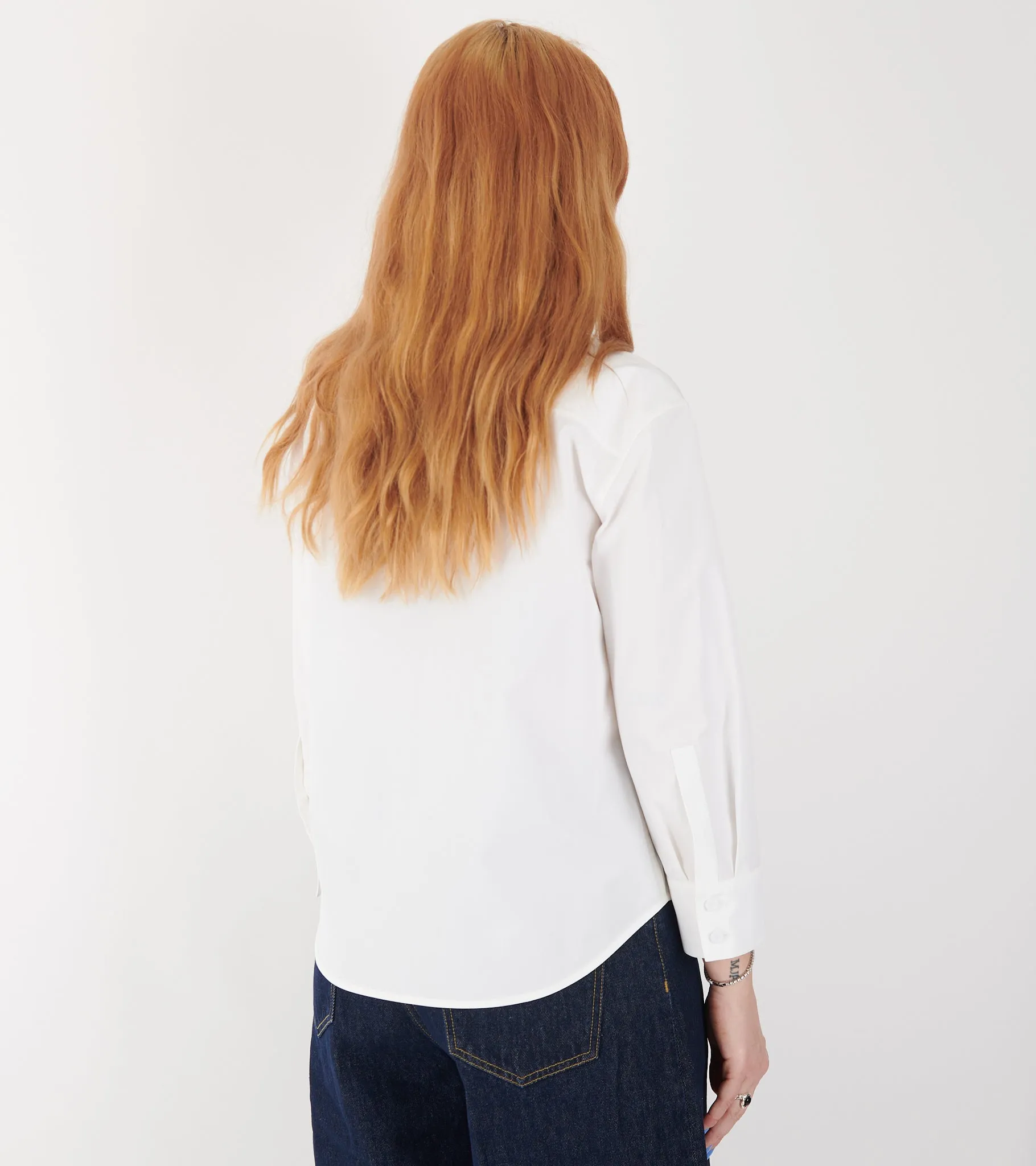 Heavy Organic Cotton Poplin Shirt White sold by Dr. Adams product image thumbnail 3