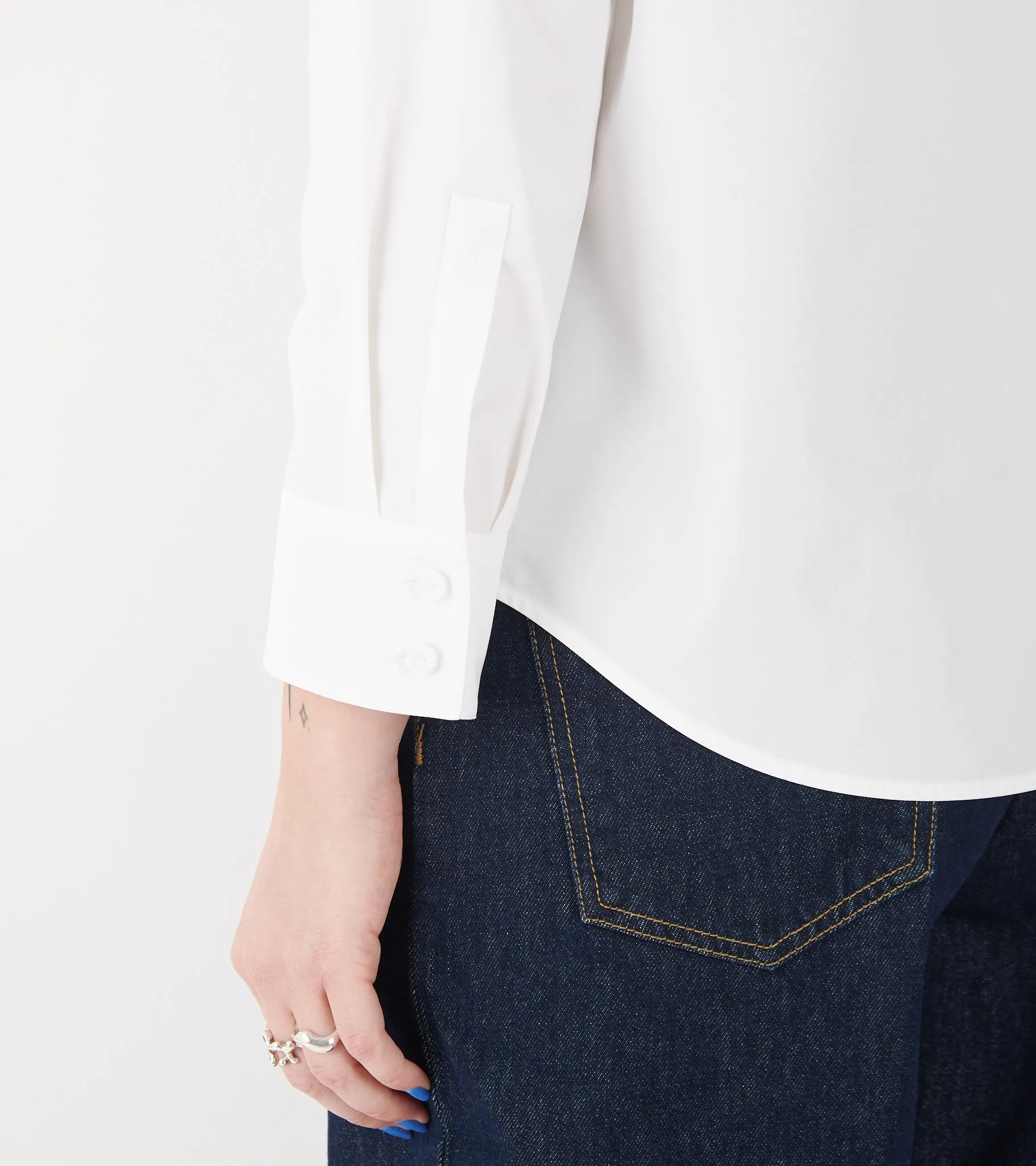 Heavy Organic Cotton Poplin Shirt White sold by Dr. Adams product image thumbnail 4