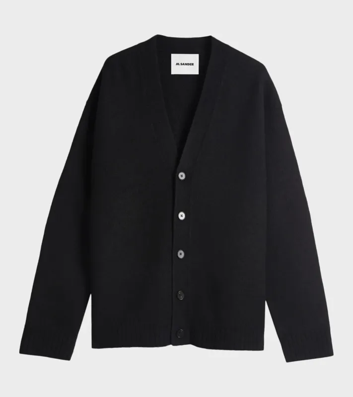 Boiled Wool Cardigan Black sold by Dr. Adams