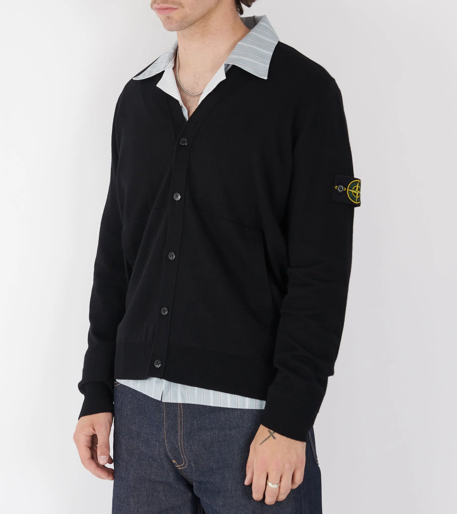 Lightweight Knitted V-neck Cardigan Black sold by Dr. Adams product image thumbnail 2