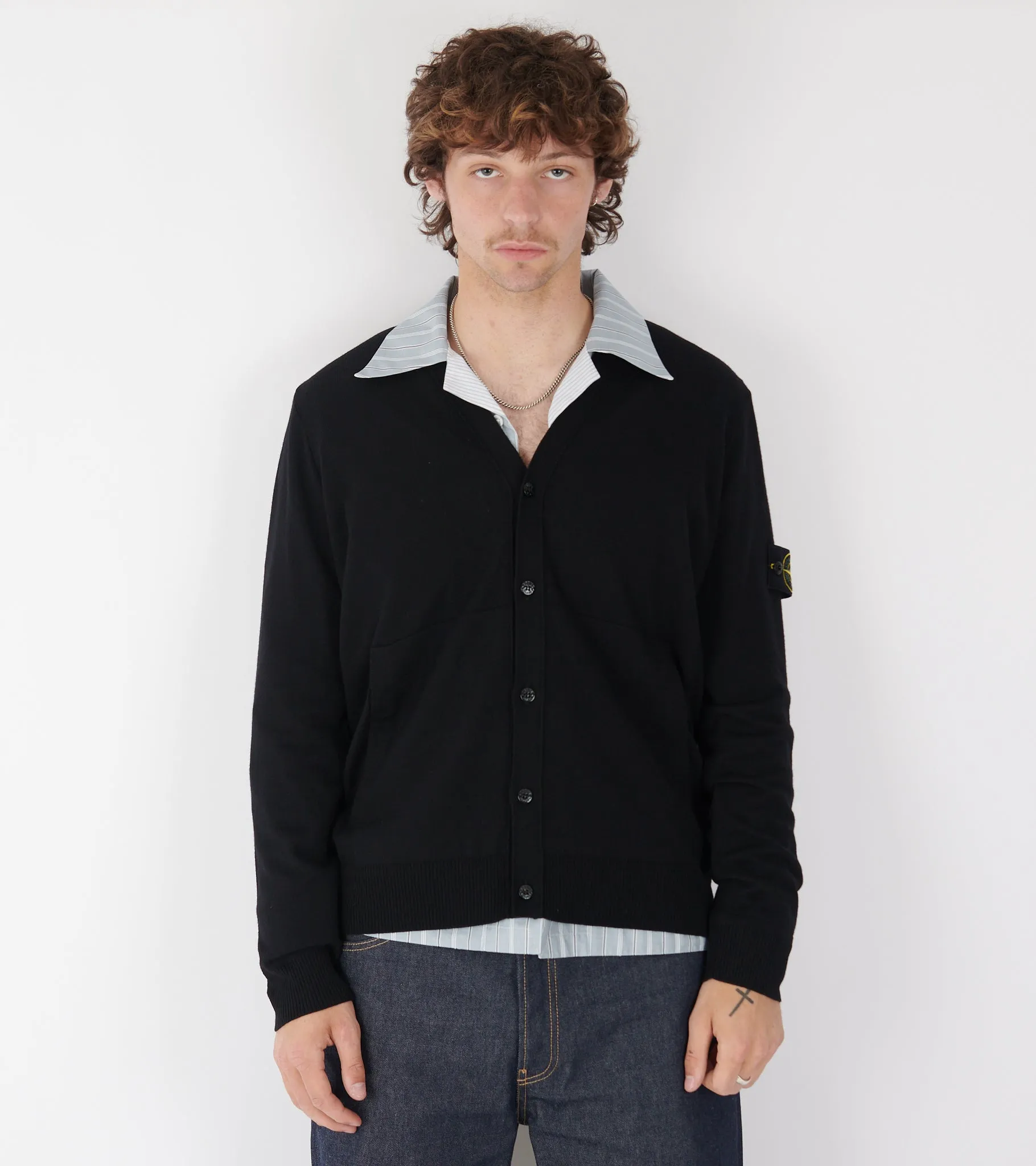 Lightweight Knitted V-neck Cardigan Black sold by Dr. Adams product image thumbnail 3