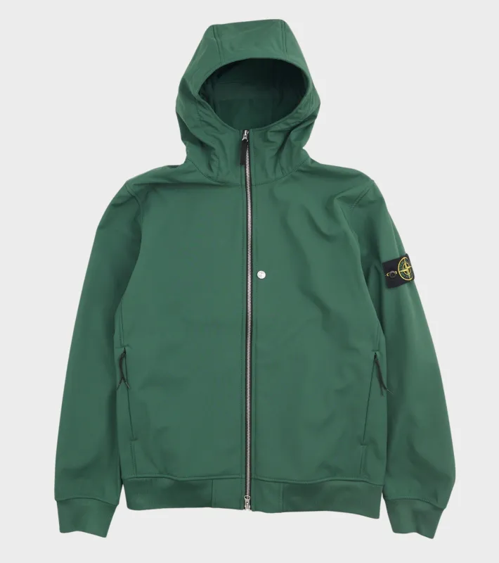 Soft Shell-R E.dye Technology Jacket Green made by Stone Island