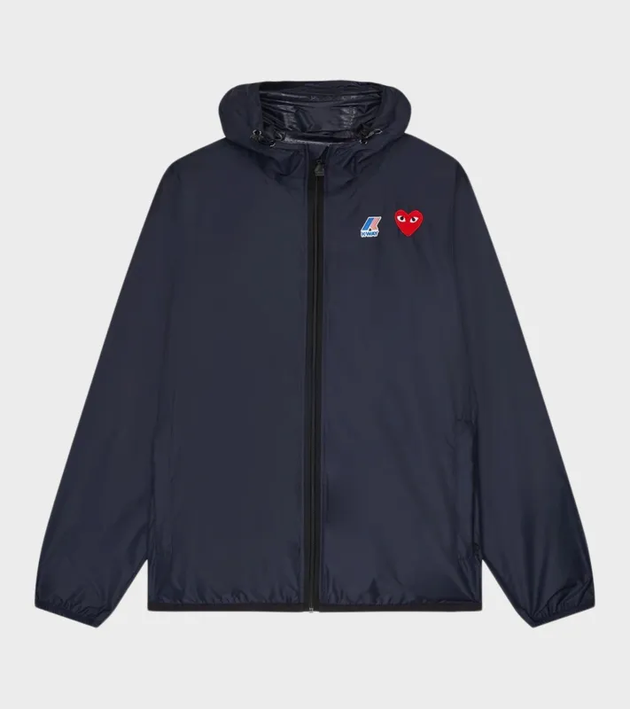 K-WAY Packable Jacket Navy made by Comme des Garcons PLAY