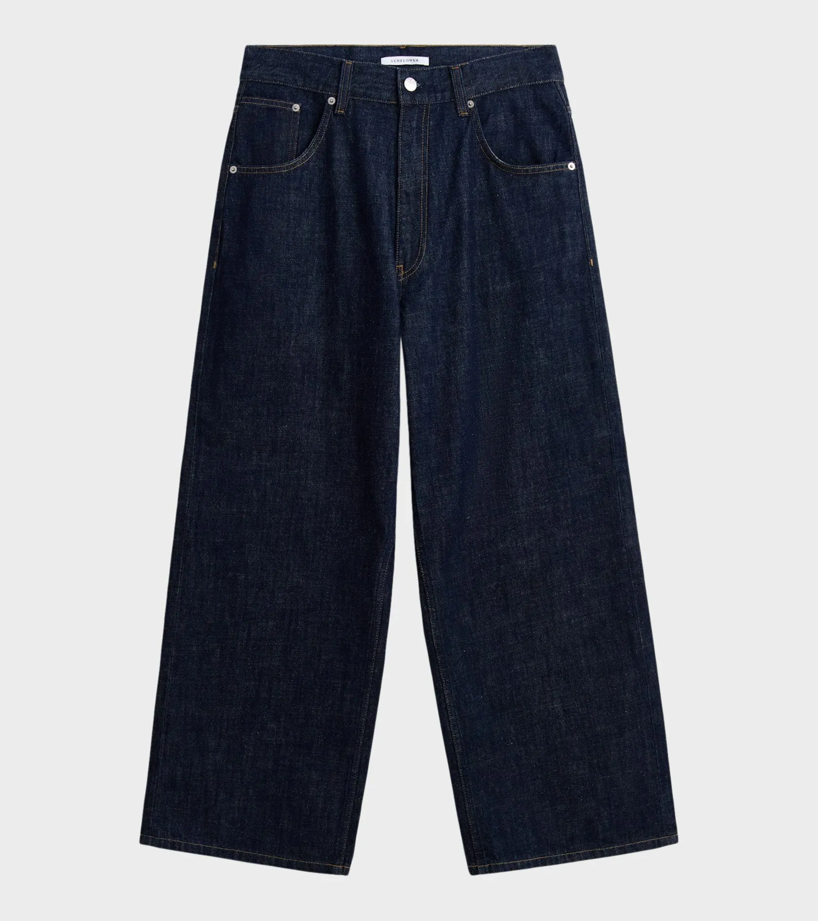 Super Wide Jeans Simple Rinse Blue sold by Dr. Adams