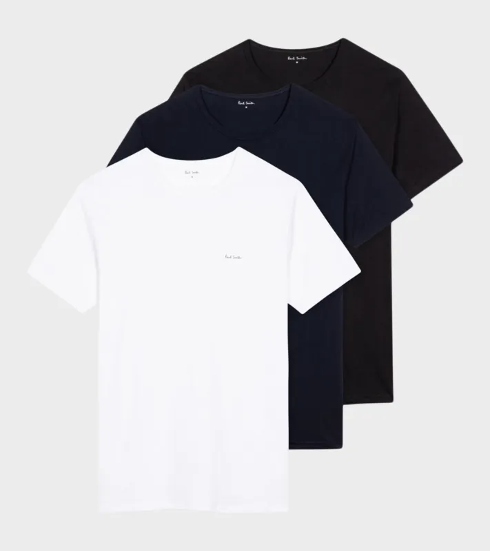 Organic Cotton Crew Neck T-Shirts Black/White/Navy sold by Dr. Adams