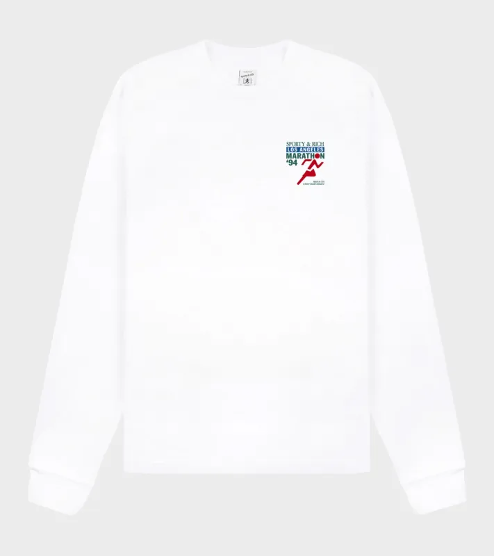 LA Marathon Longsleeve Tee White/Multi sold by Dr. Adams