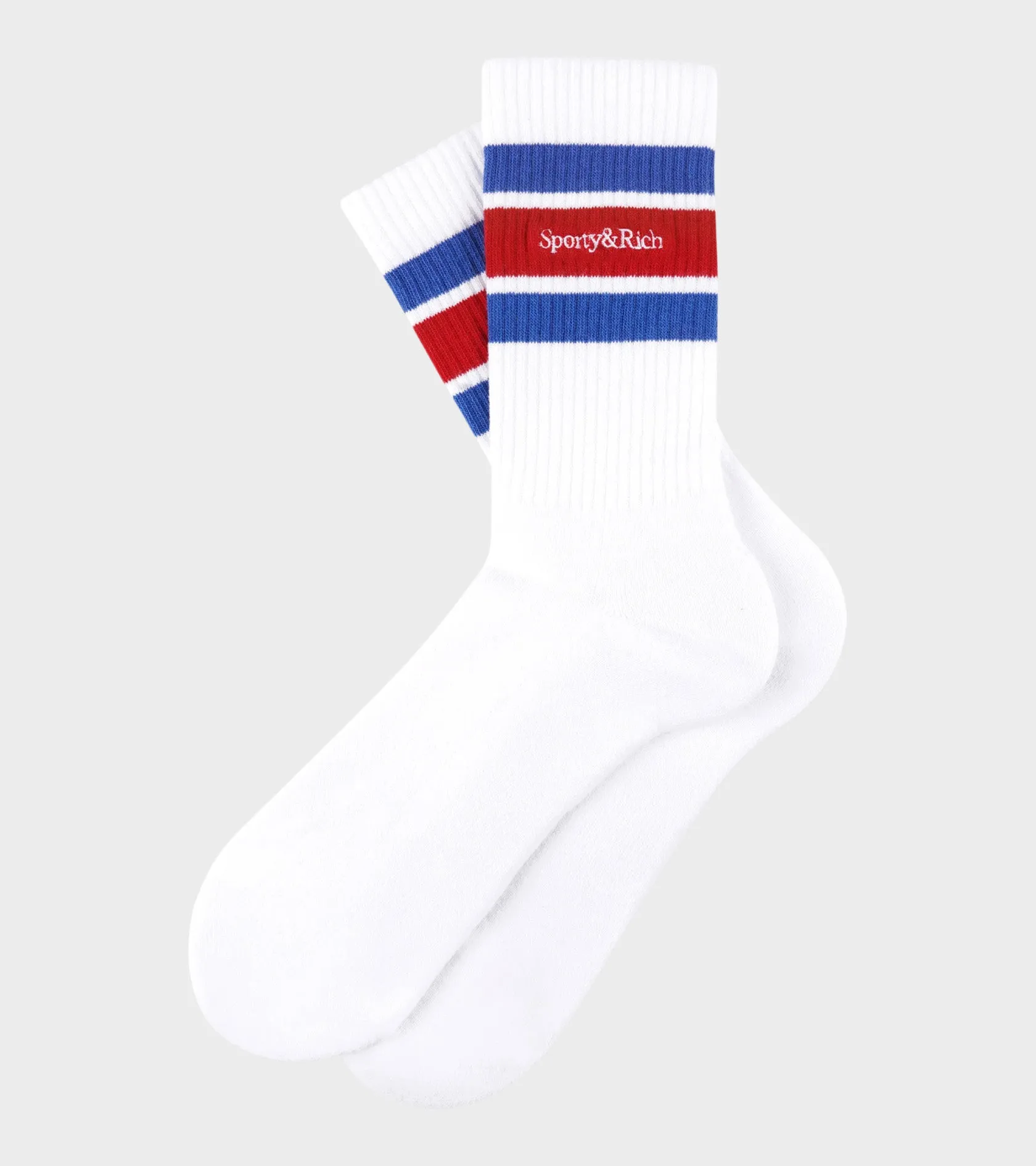 Serif Logo Socks White/Team Blue/Ruby sold by Dr. Adams
