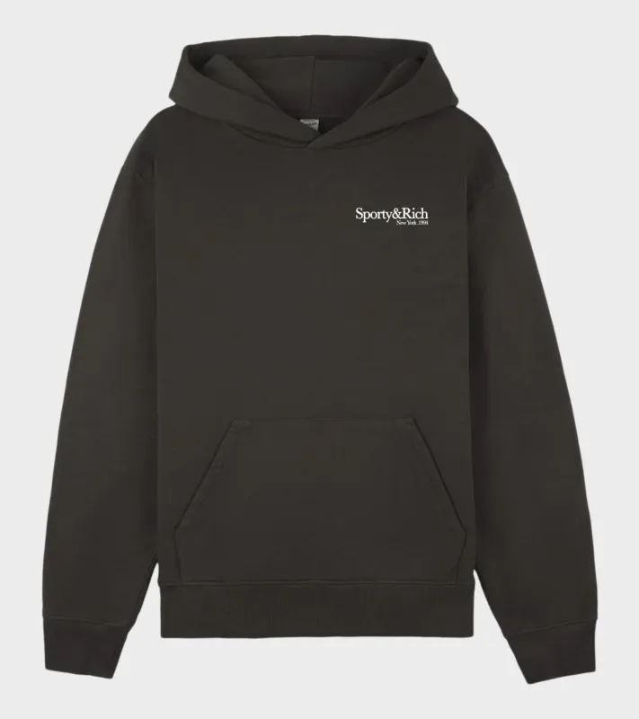 Serif Logo Hoodie Faded Black/White sold by Dr. Adams