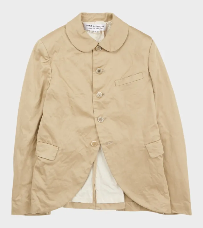 Crinkle Cotton Canvas Blazer Beige made by Comme des Garcons