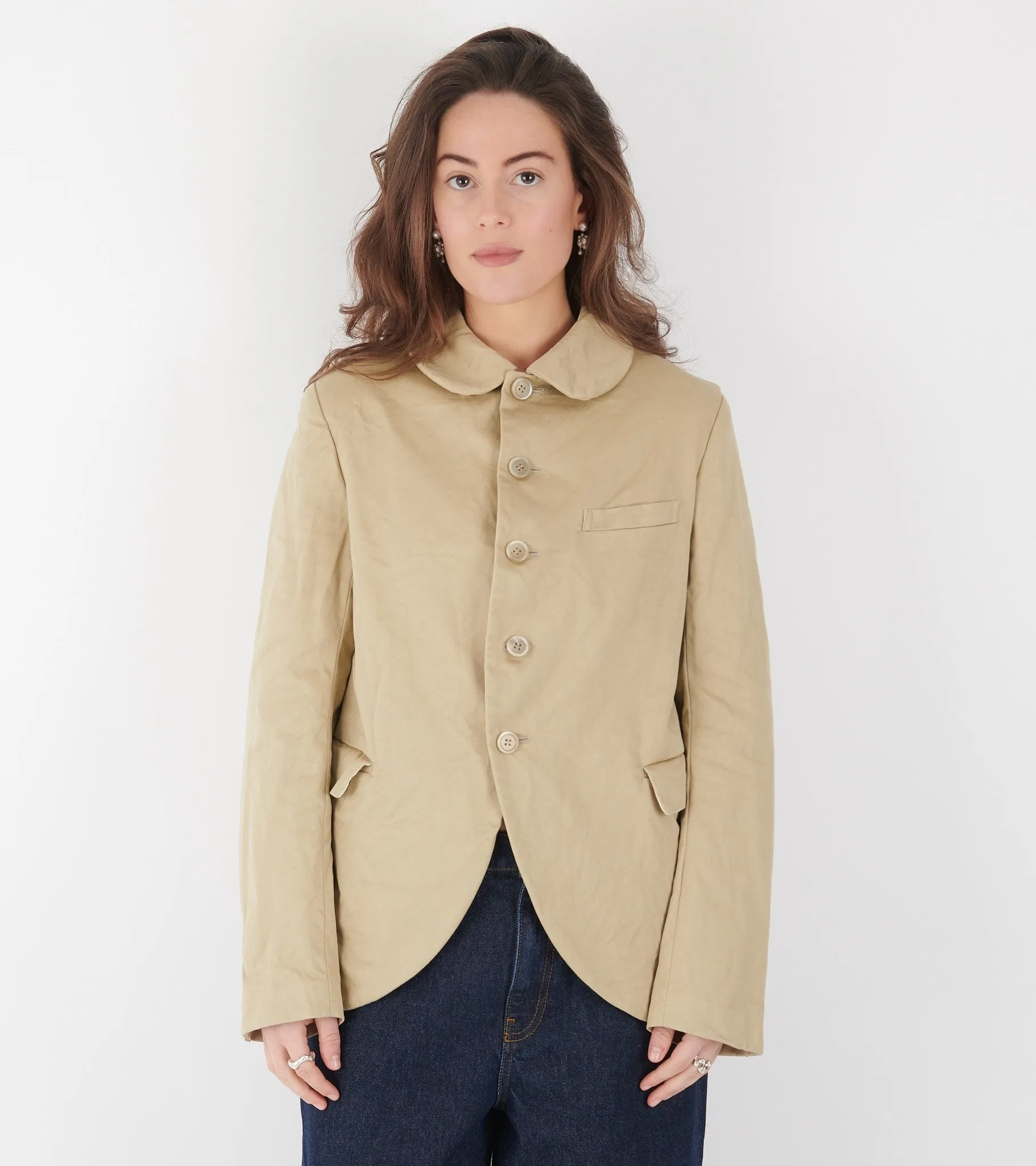 Crinkle Cotton Canvas Blazer Beige sold by Dr. Adams product image thumbnail 3