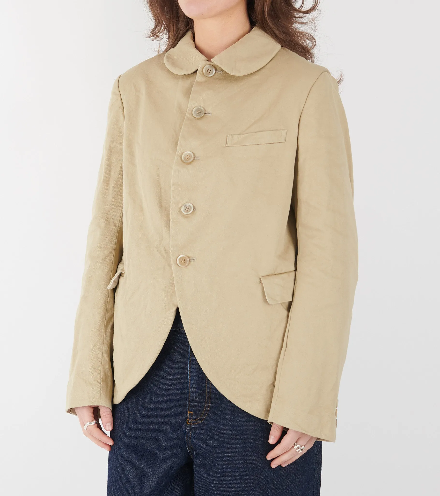 Crinkle Cotton Canvas Blazer Beige sold by Dr. Adams product image thumbnail 5