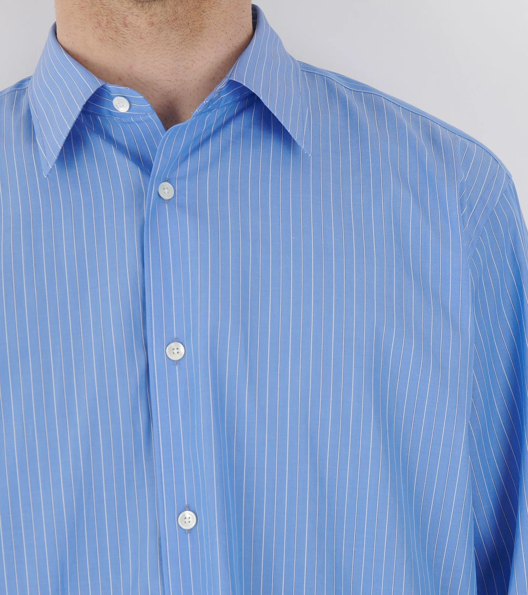 Suvin High Count Cloth Stripe Shirt Blue Stripe sold by Dr. Adams product image thumbnail 4