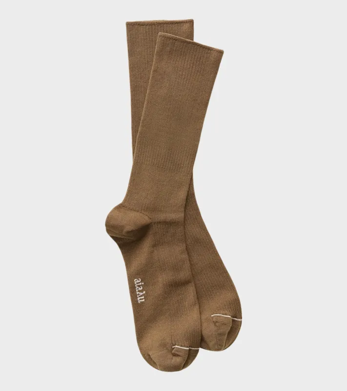 Cotton Rib Socks Chestnut made by Dr. Adams