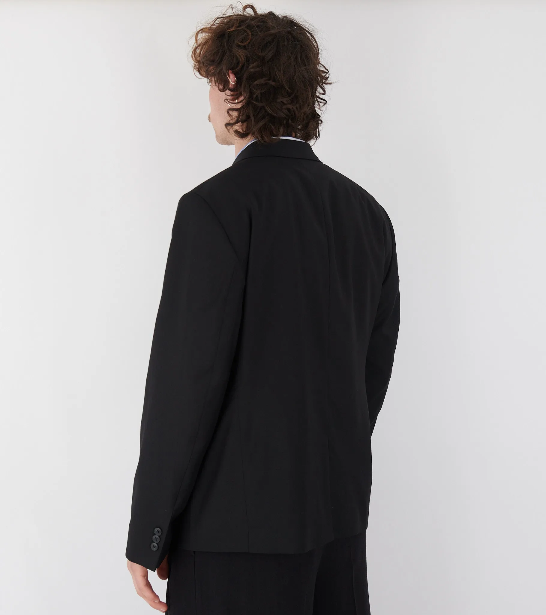 Single Breasted Blazer Black Tropical Wool sold by Dr. Adams product image thumbnail 4