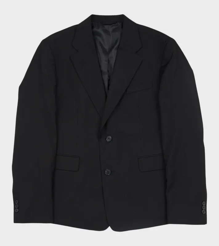 Single Breasted Blazer Black Tropical Wool sold by Dr. Adams