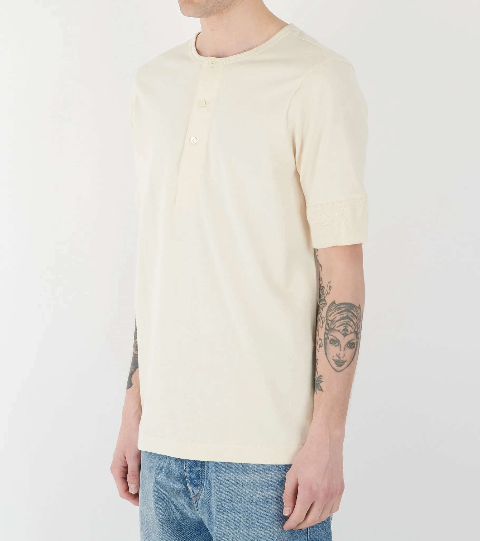 207 Men's Loopwheeled Henley T-shirt Nature sold by Dr. Adams product image thumbnail 3