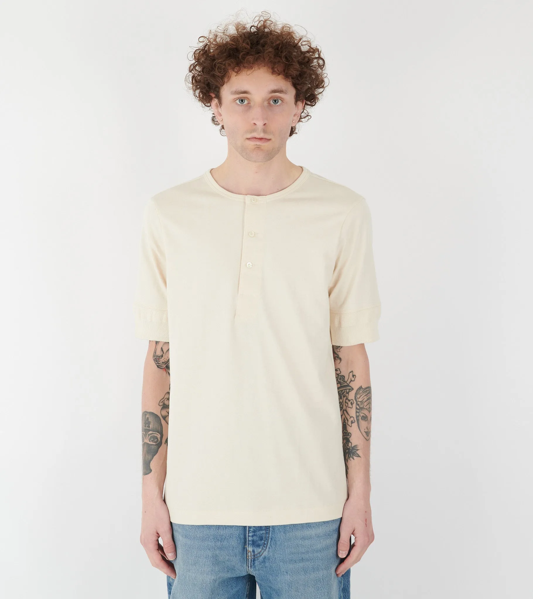 207 Men's Loopwheeled Henley T-shirt Nature sold by Dr. Adams product image thumbnail 2