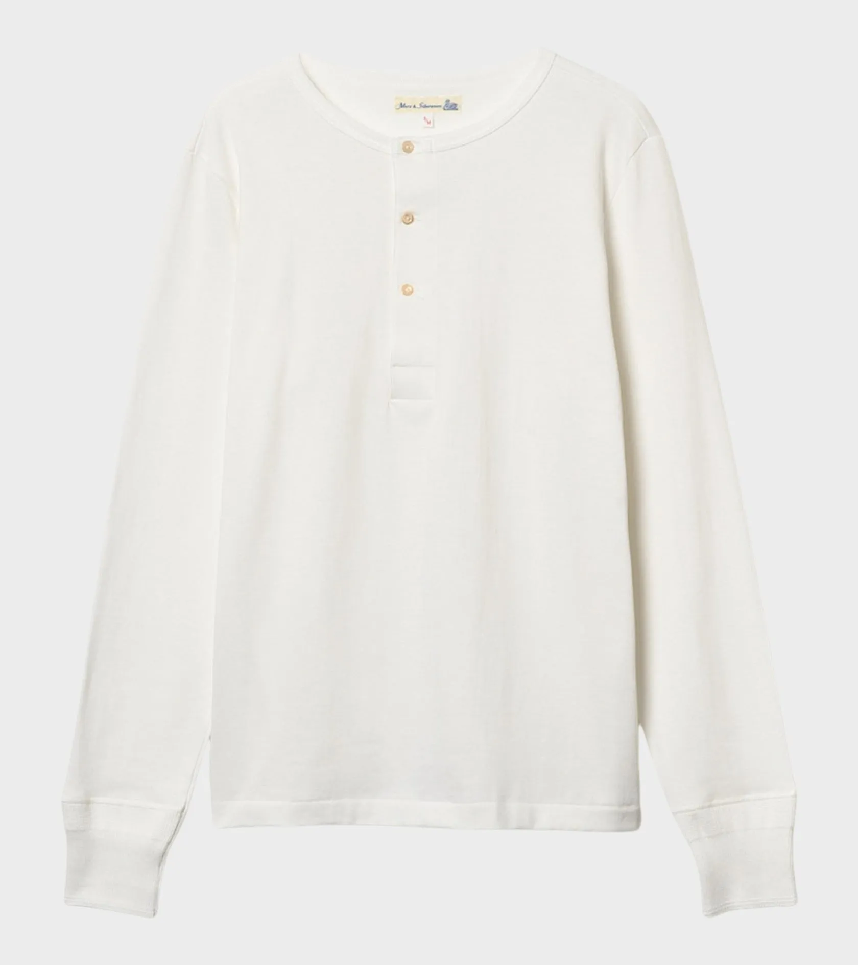 206 Men's Loopwheeled Henley Shirt White sold by Dr. Adams