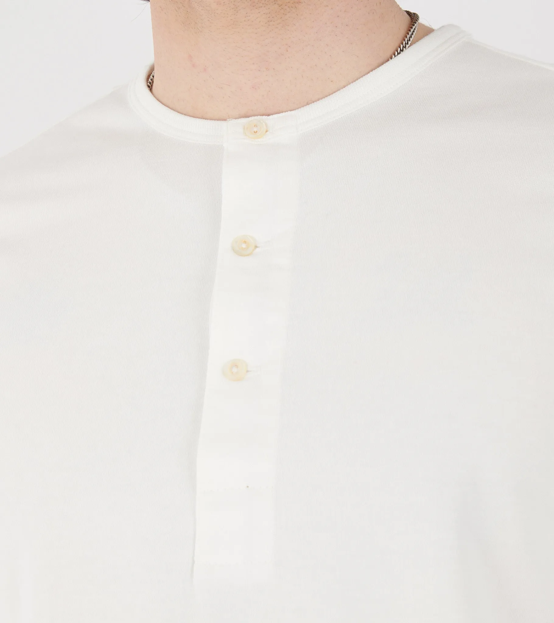 206 Men's Loopwheeled Henley Shirt White sold by Dr. Adams product image thumbnail 4