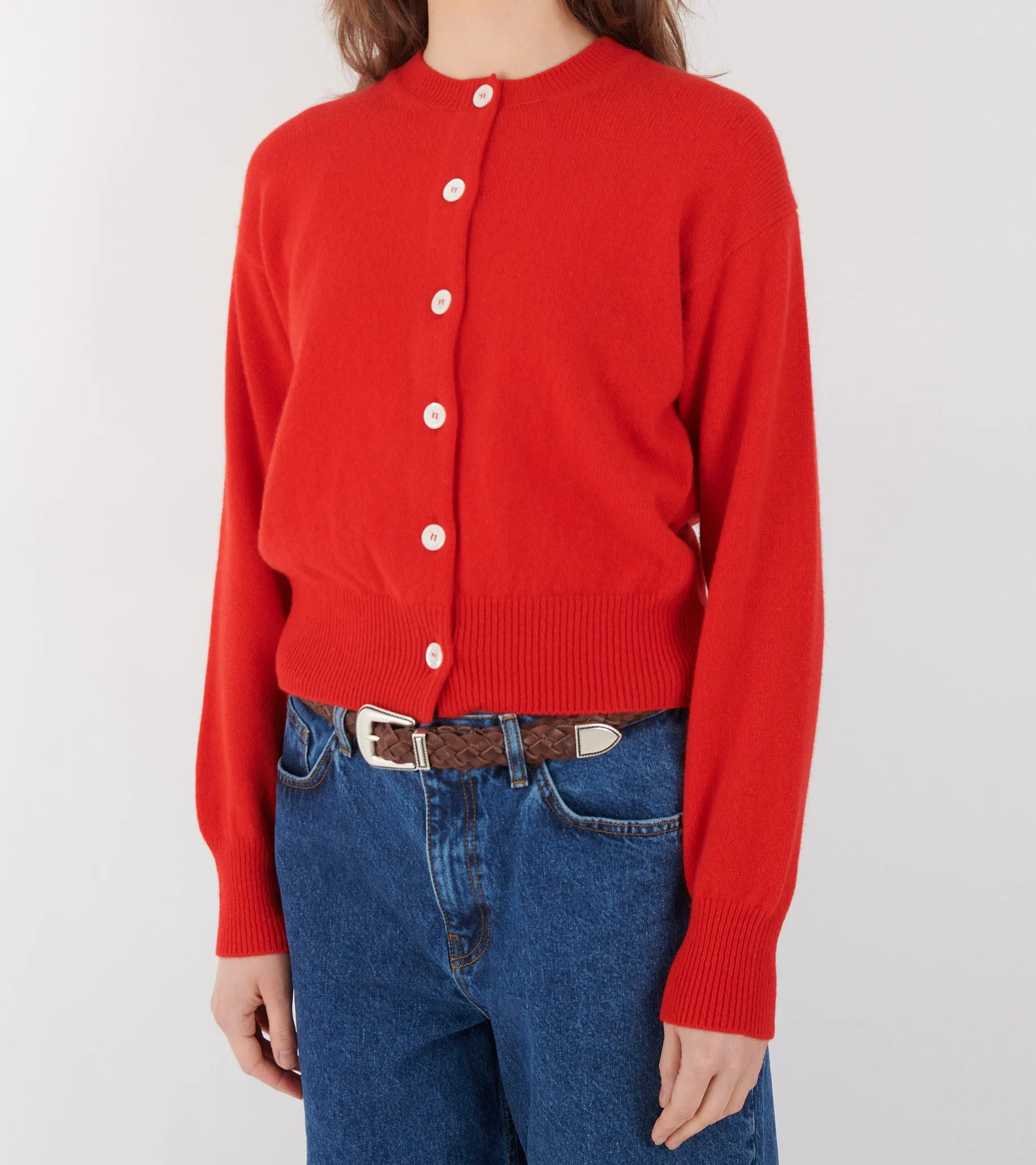 Ada Crewneck Cardigan Poppy Red sold by Dr. Adams product image thumbnail 4
