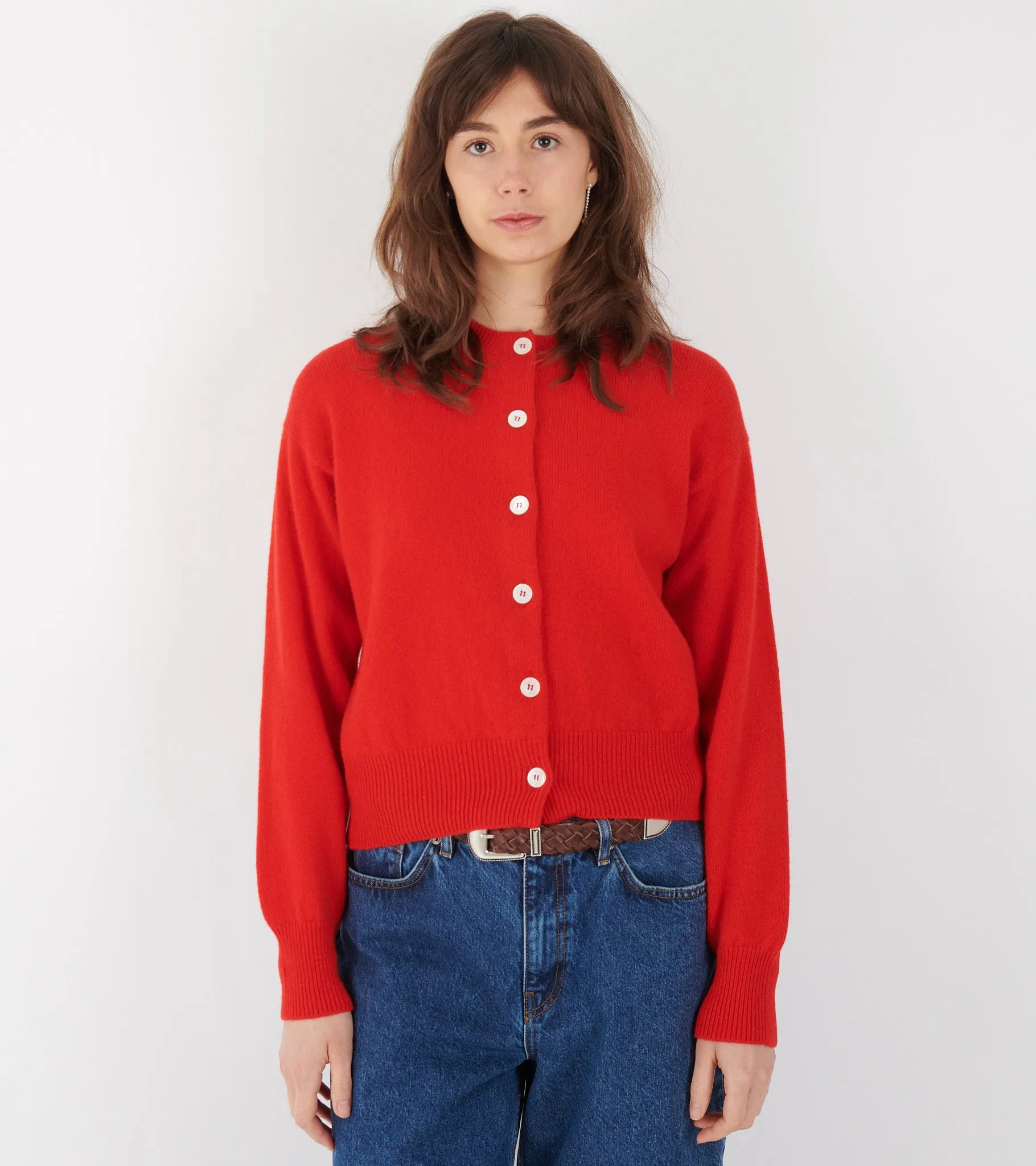 Ada Crewneck Cardigan Poppy Red sold by Dr. Adams product image thumbnail 3