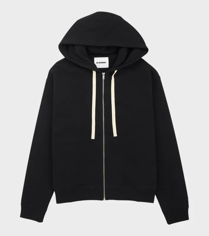 Zipped Hoodie Black made by Jil Sander
