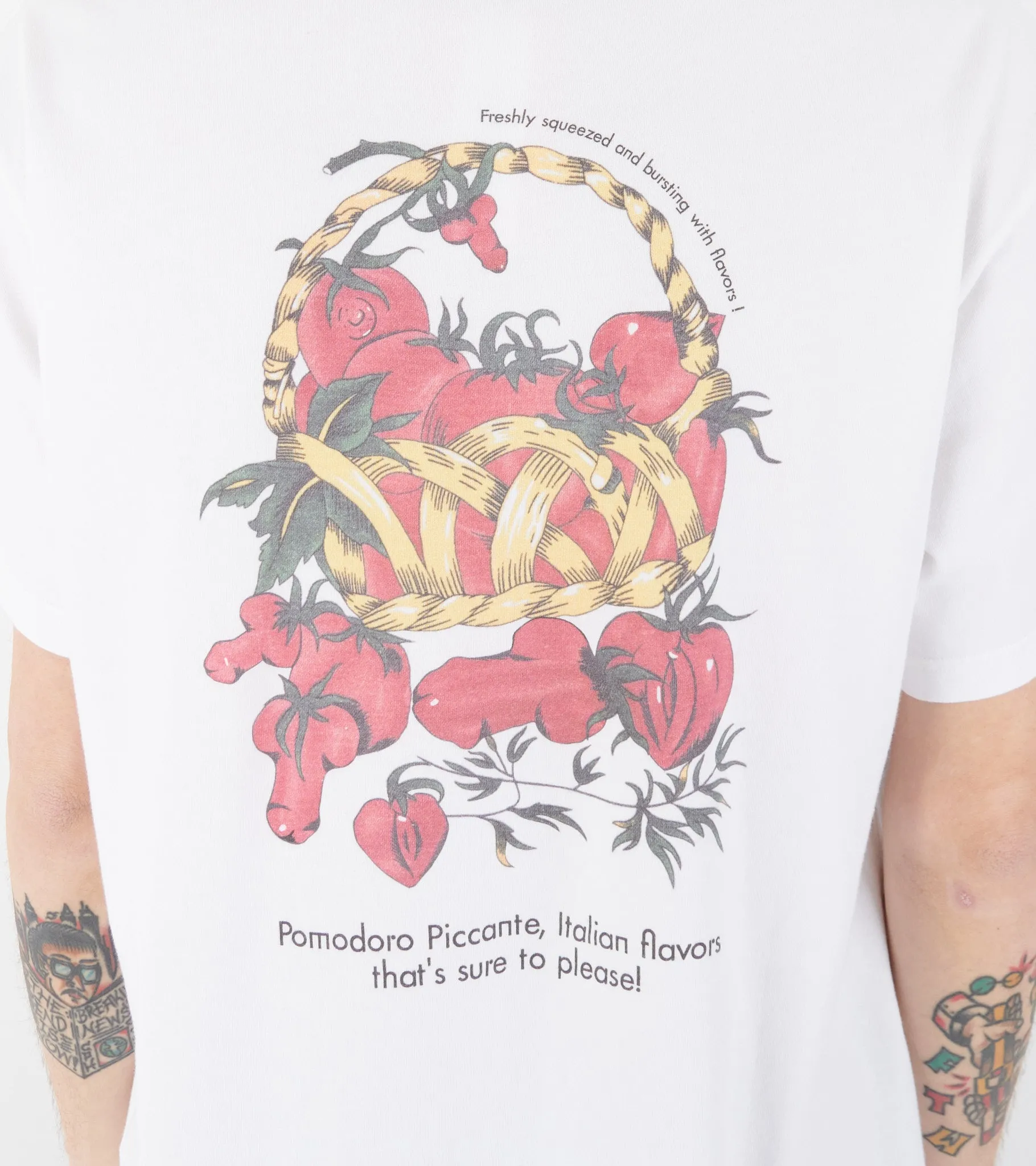 Saucy Tomatoes T-shirt White sold by Dr. Adams product image thumbnail 5