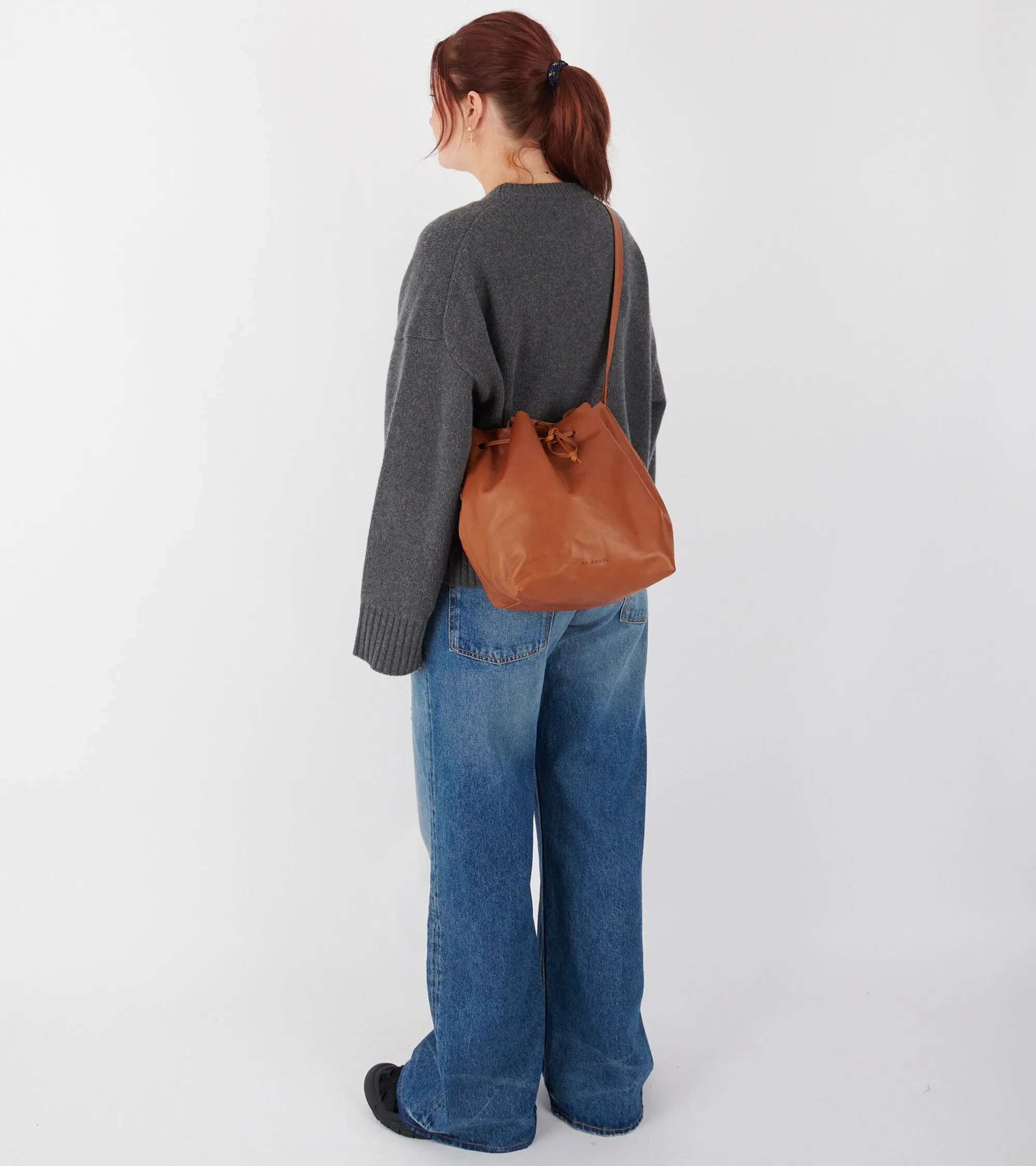 Full Grain Leather Bucket Bag Cognac sold by Dr. Adams product image thumbnail 2