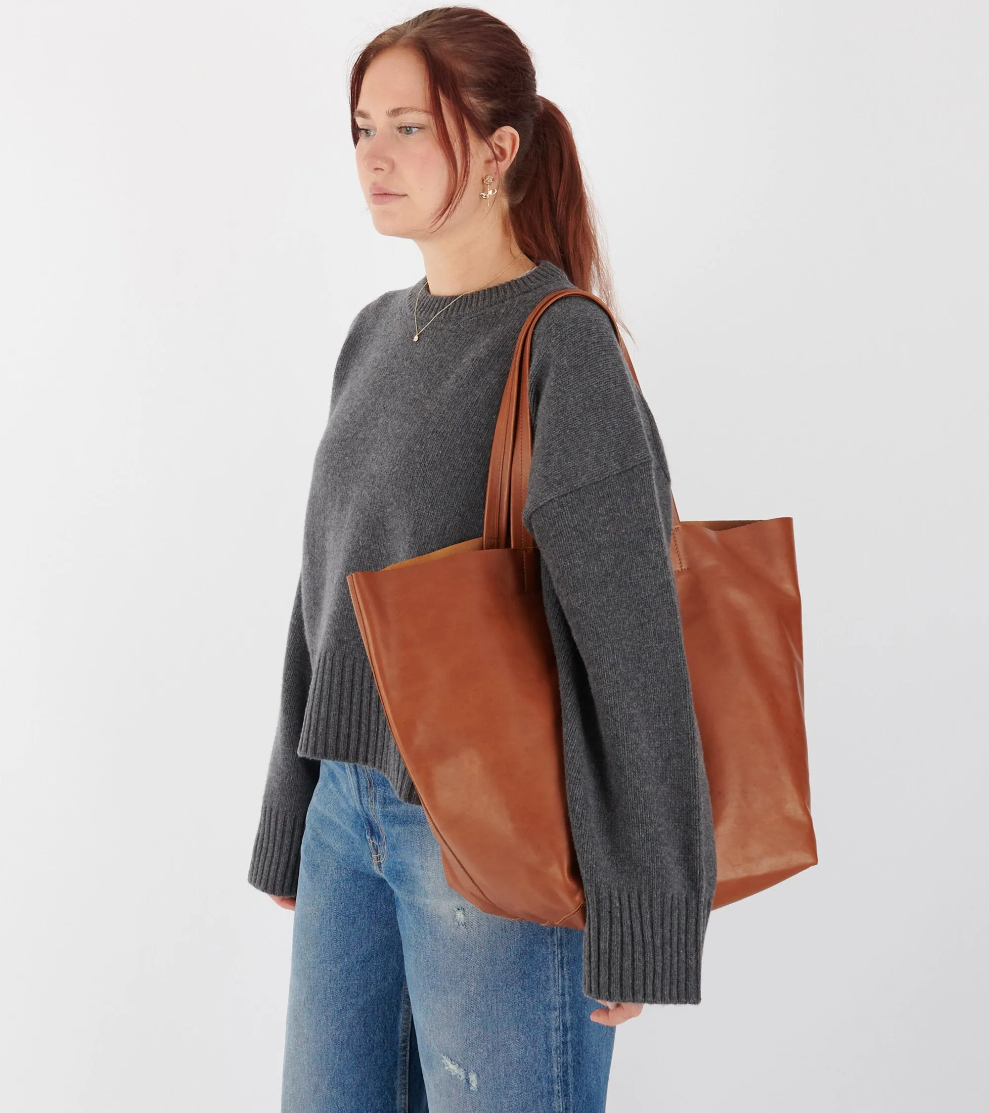 Full Grain Leather Tote Bag Cognac sold by Dr. Adams product image thumbnail 2