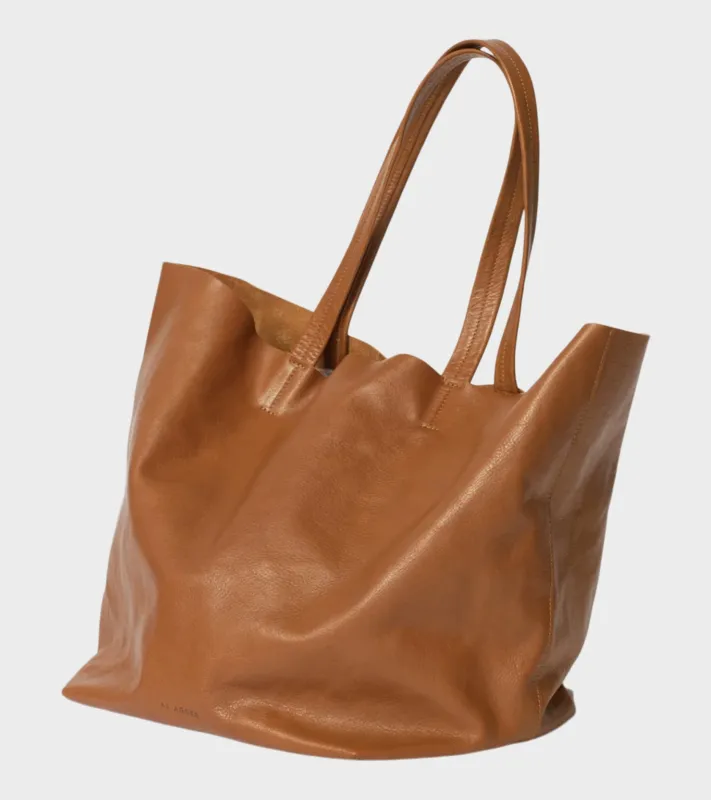 Full Grain Leather Tote Bag Cognac made by AF Agger