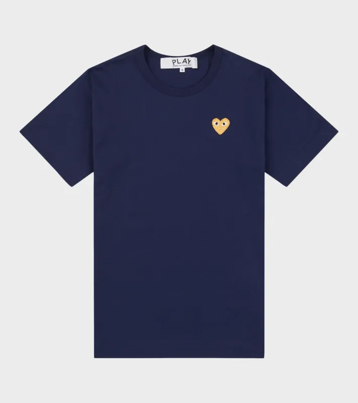 U Gold Heart T-shirt Dark Blue sold by Dr. Adams