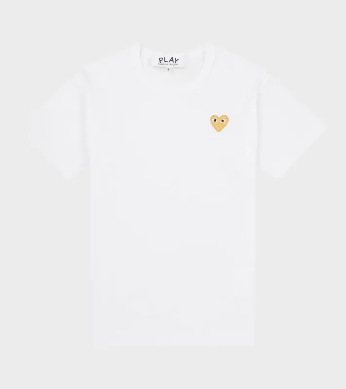 U Gold Heart T-shirt White sold by Dr. Adams