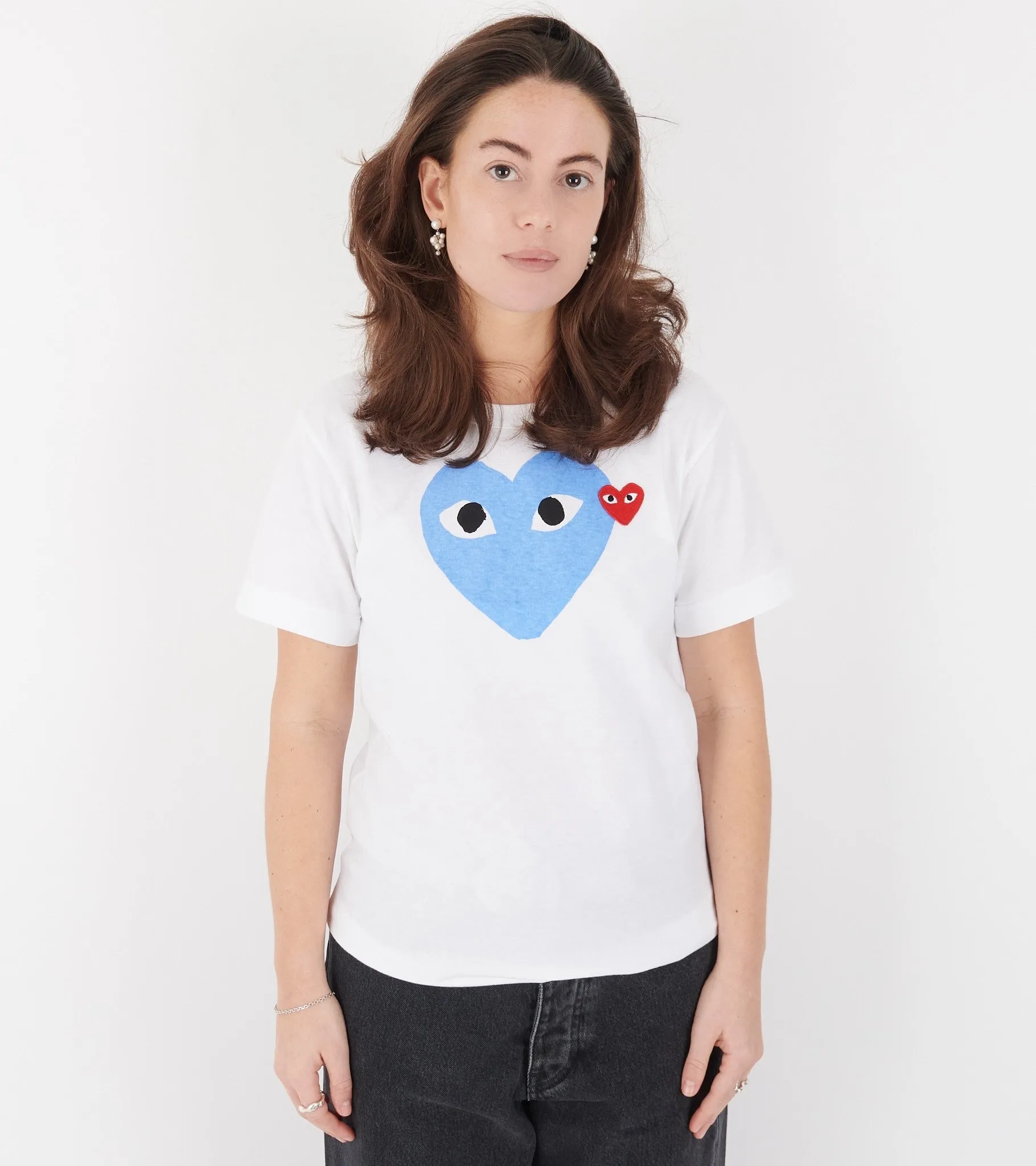 U Big Blue Heart T-shirt White sold by Dr. Adams product image thumbnail 2