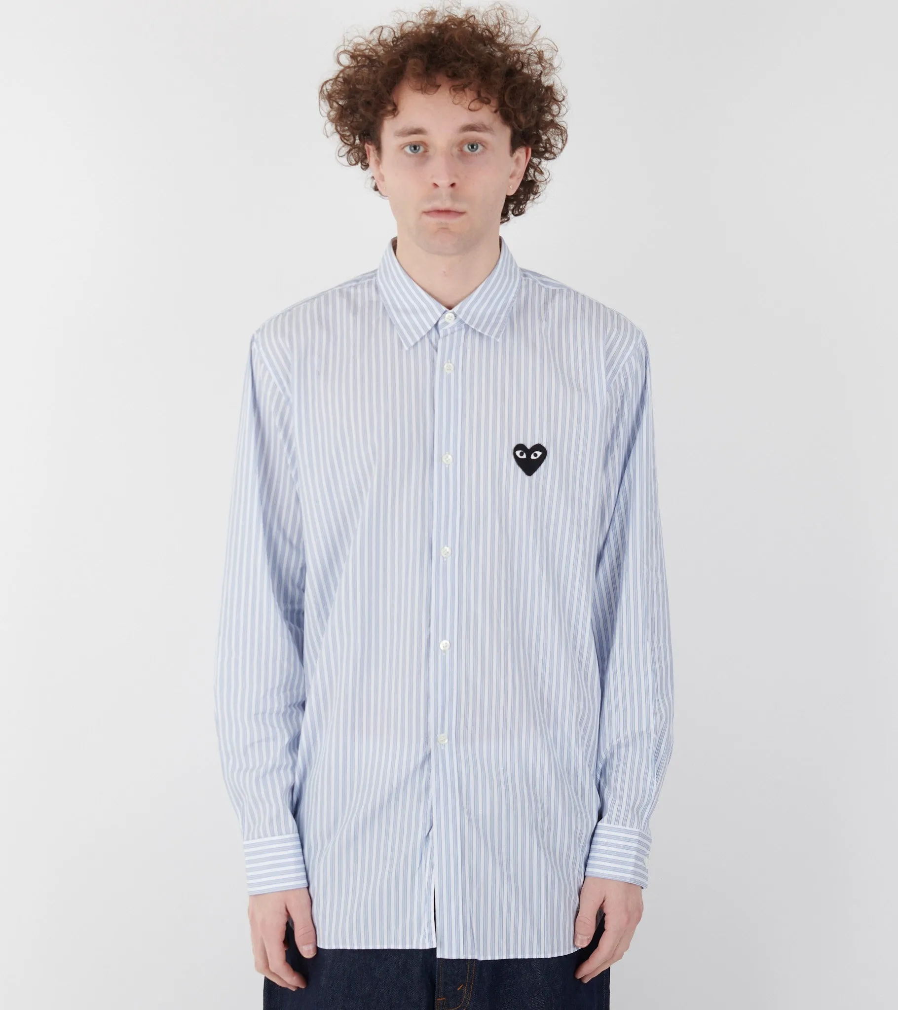 U Black Heart Striped Shirt Blue/White sold by Dr. Adams product image thumbnail 4