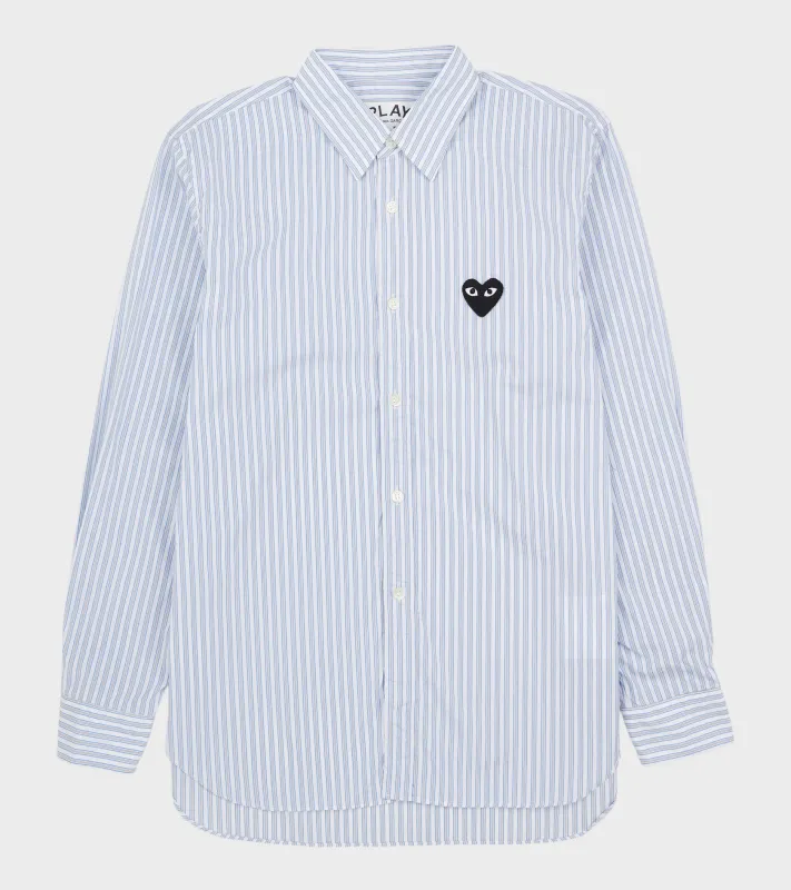 U Black Heart Striped Shirt Blue/White sold by Dr. Adams
