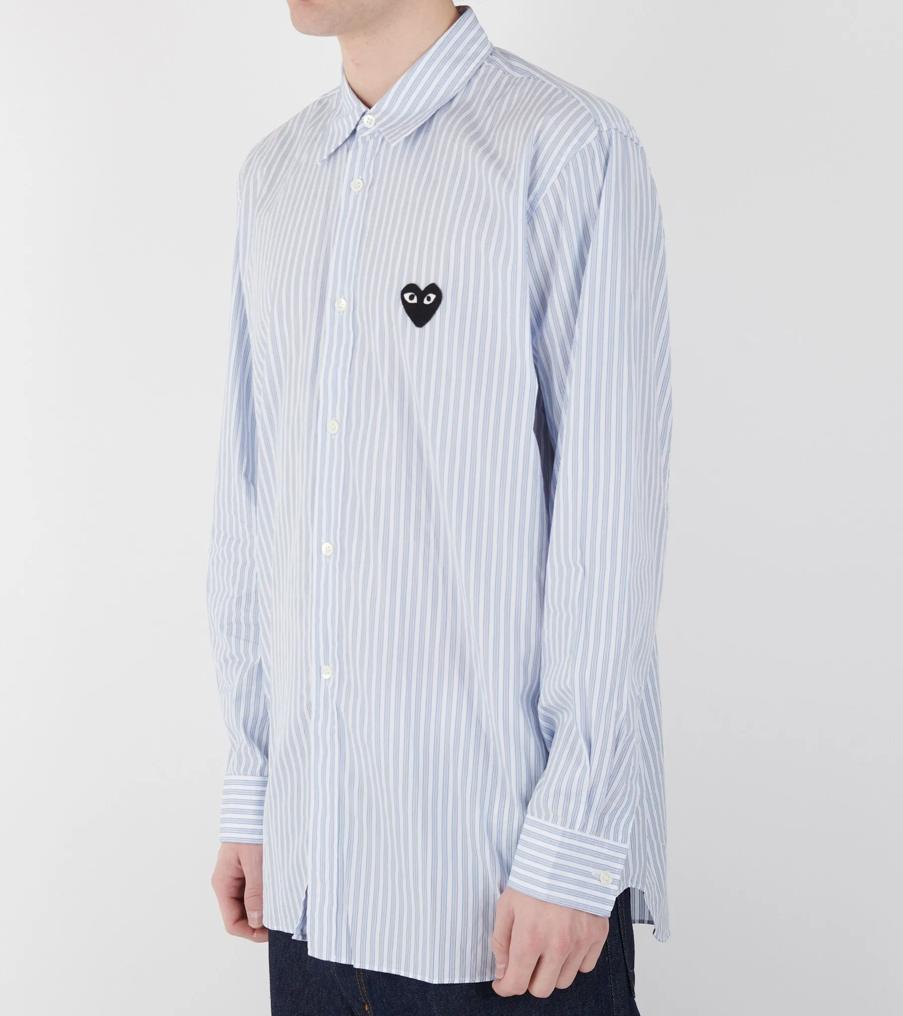 U Black Heart Striped Shirt Blue/White sold by Dr. Adams product image thumbnail 5