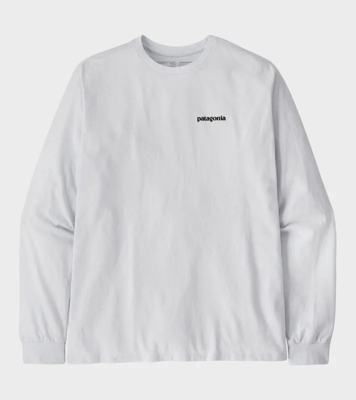 M's L/S P-6 Logo Responsibili-Tee White made by Patagonia